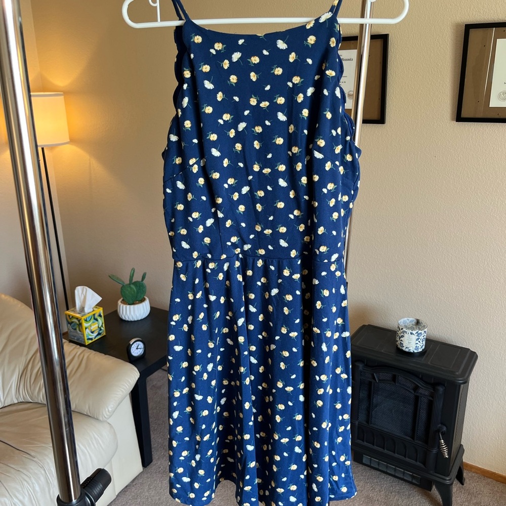 END OF SEASON SALE: Floral Navy Blue Dress